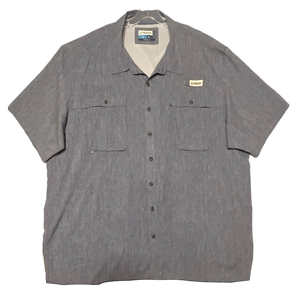 Magellan Big Tall Shirt Men 4X Fish Golf Short Sleeve Moisture Wick Blue-Gray - Picture 1 of 16